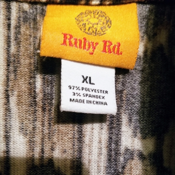 RUBY RD. Vintage Animal Print Turtleneck Blouse Size XL - Picture 4 of 4